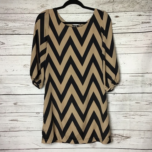 JULILA CHEVRON TUNIC DRESS SZ MEDIUM - Picture 1 of 8